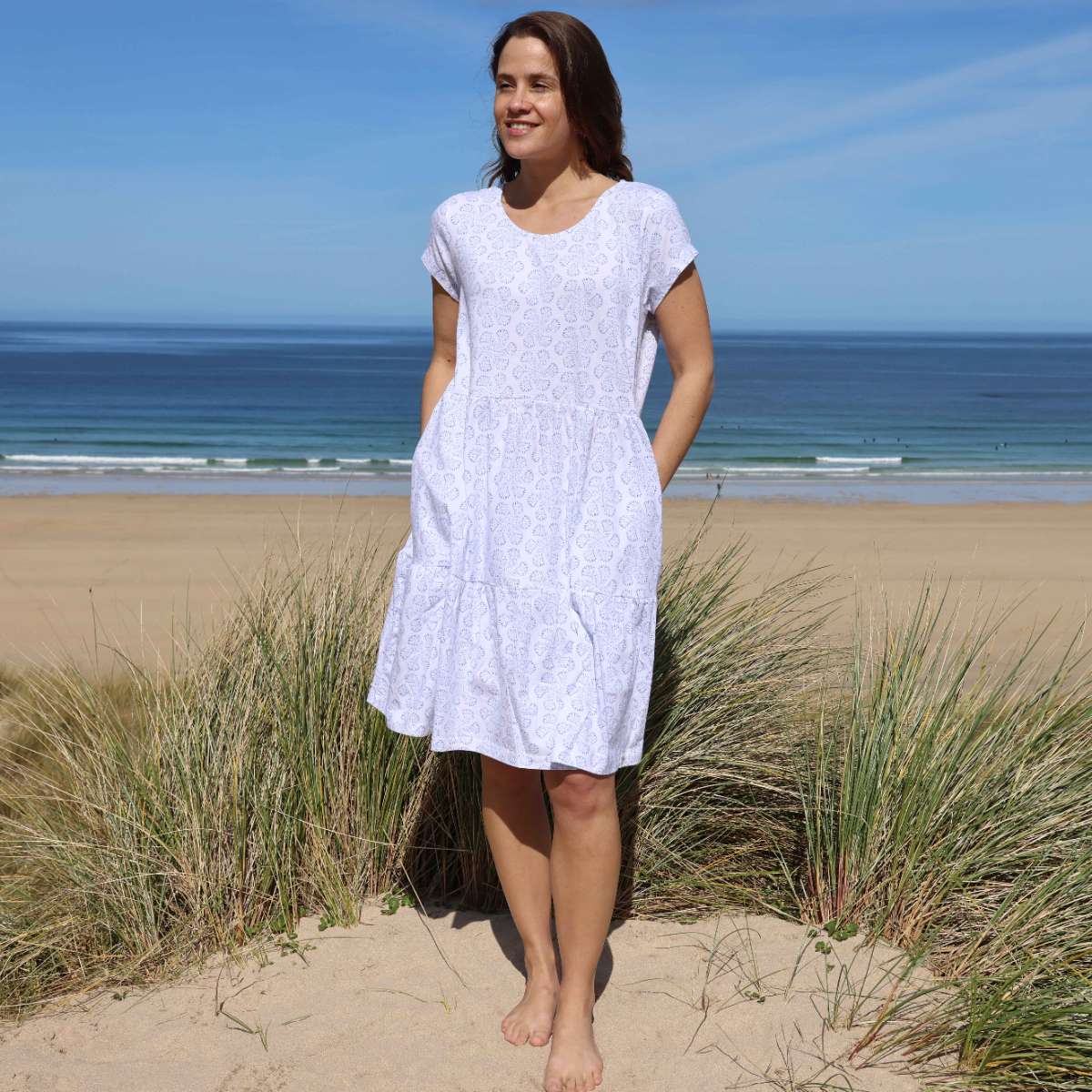 LJ521  - Printed Dress - Swirls