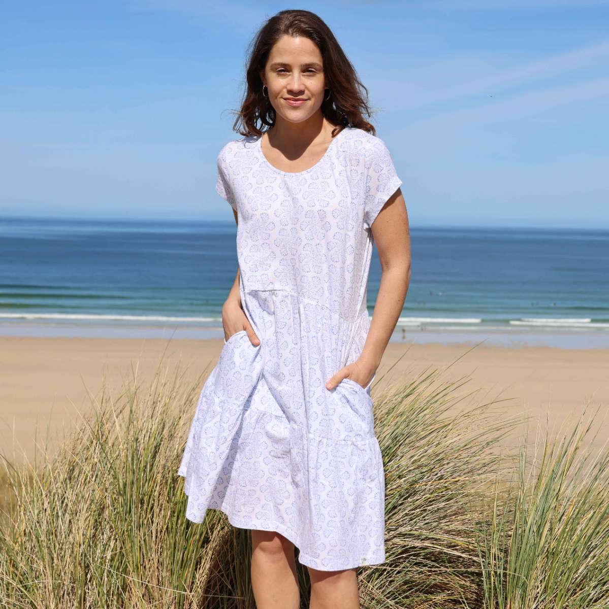 LJ521  - Printed Dress - Swirls