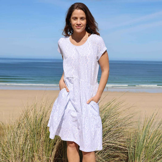 LJ521  - Printed Dress - Swirls