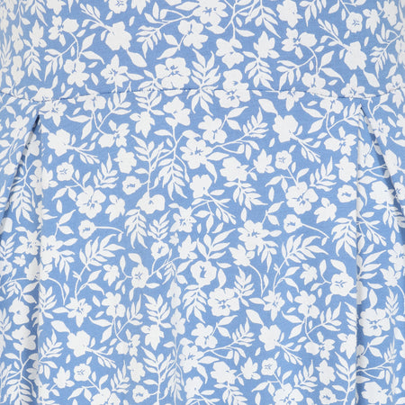LJ523 - Printed Dress - Flora Blue