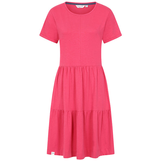 LJ524 - Ladies Tiered Dress - Cherry