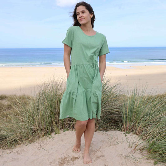 LJ524 - Ladies Tiered Dress - Grass