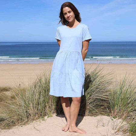 LJ524 - Ladies Tiered Dress - Sky