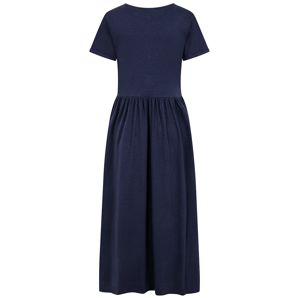 LJ525 - Ladies Long Gathered Dress - Midnight