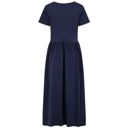 LJ525 - Ladies Long Gathered Dress - Midnight