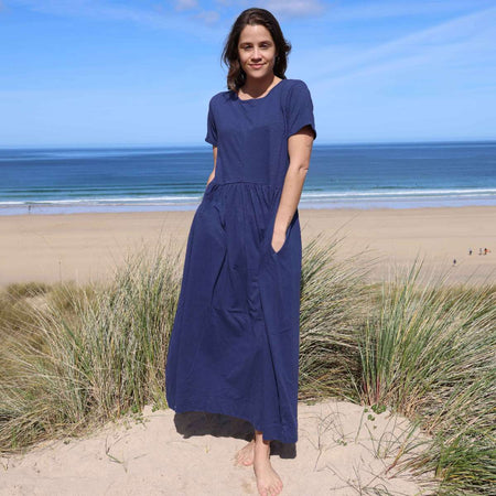 LJ525 - Ladies Long Gathered Dress - Twilight
