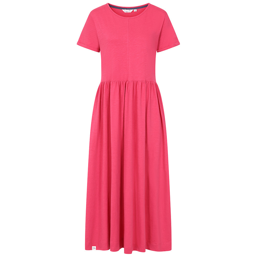 LJ525 - Ladies Long Gathered Dress - Cherry