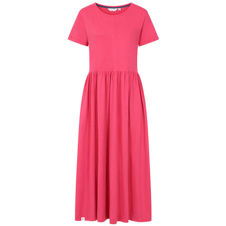 LJ525 - Ladies Long Gathered Dress - Cherry