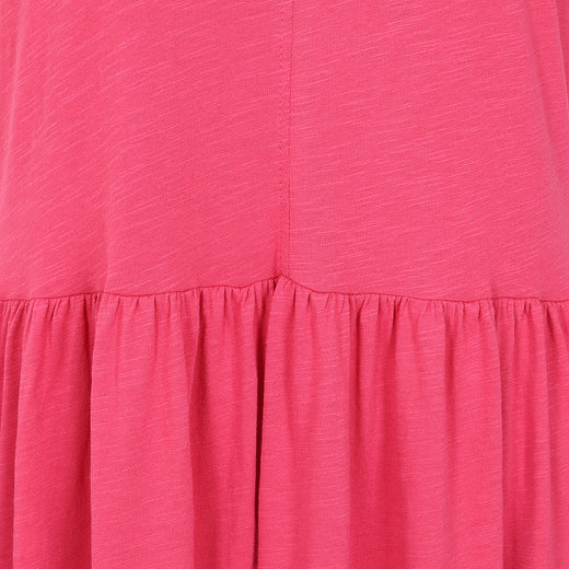 LJ525 - Ladies Long Gathered Dress - Cherry
