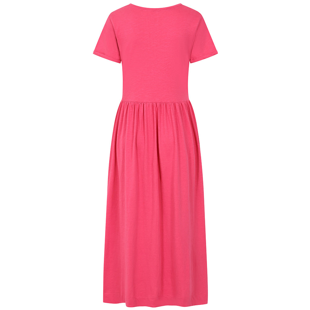 LJ525 - Ladies Long Gathered Dress - Cherry
