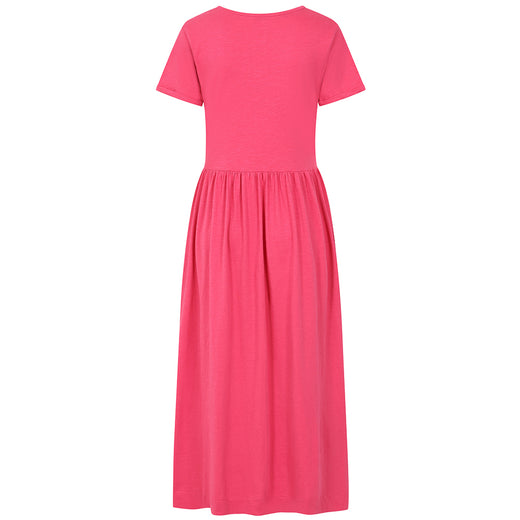 LJ525 - Ladies Long Gathered Dress - Cherry