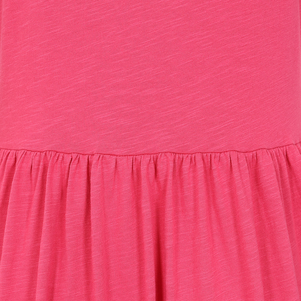 LJ525 - Ladies Long Gathered Dress - Cherry