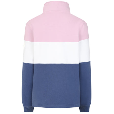 LJ322 - Ladies Quarter Zip Sweatshirt - Pink/ Denim