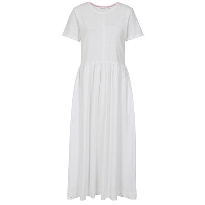 LJ525 - Ladies Long Gathered Dress - White