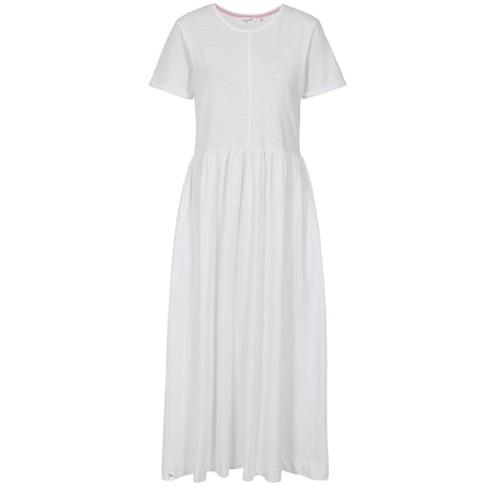 LJ525 - Ladies Long Gathered Dress - White