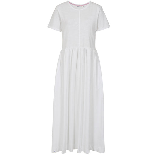 LJ525 - Ladies Long Gathered Dress - White
