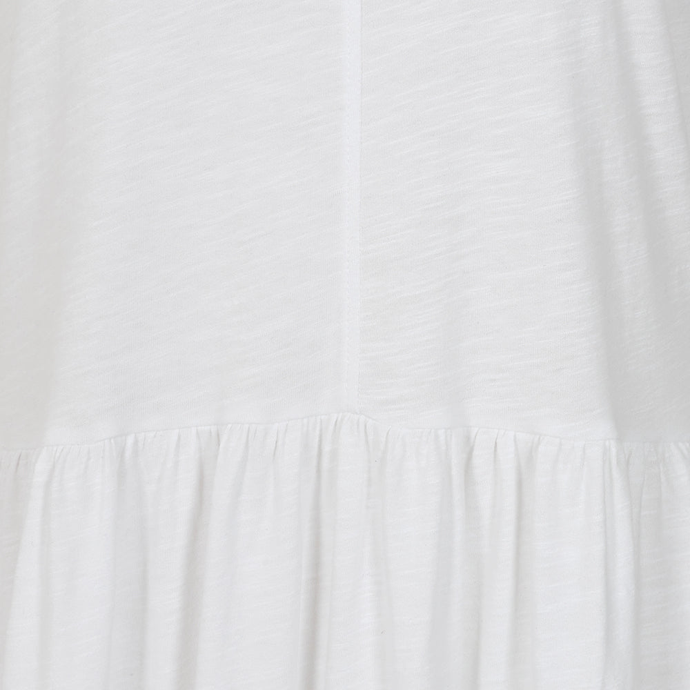 LJ525 - Ladies Long Gathered Dress - White