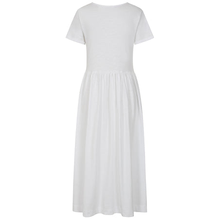 LJ525 - Ladies Long Gathered Dress - White