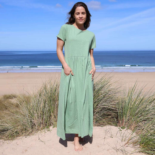 LJ525 - Ladies Long Gathered Dress - Grass