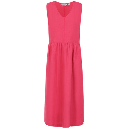 LJ526 - Long Linen Dress - Cherry