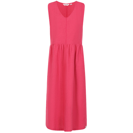 LJ526 - Long Linen Dress - Cherry