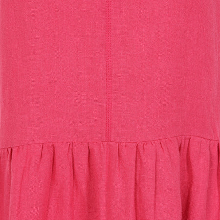 LJ526 - Long Linen Dress - Cherry