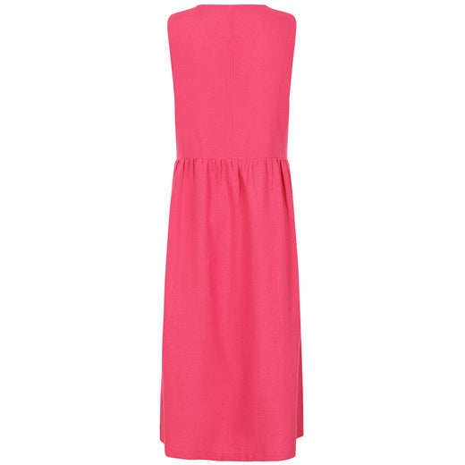 LJ526 - Long Linen Dress - Cherry