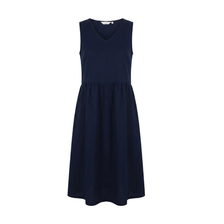 LJ526  - Long Linen Dress - Midnight