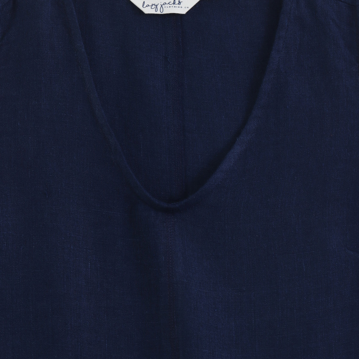 LJ526  - Long Linen Dress - Midnight
