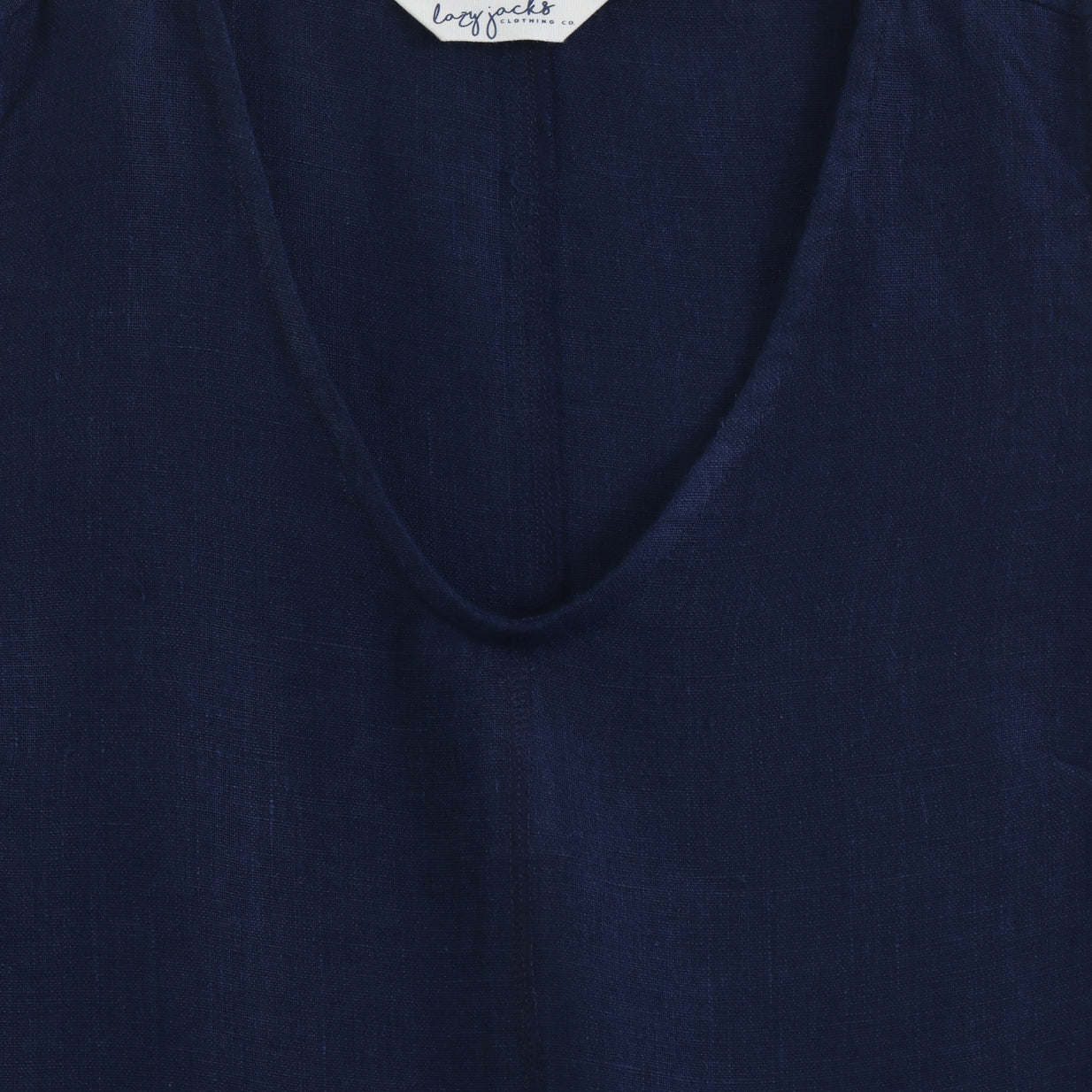 LJ526  - Long Linen Dress - Marine