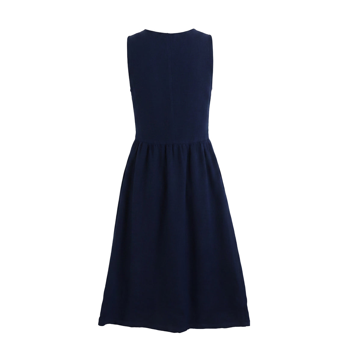 LJ526  - Long Linen Dress - Midnight
