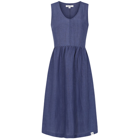 LJ526 - Long Linen Dress - Twilight
