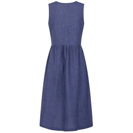 LJ526 - Long Linen Dress - Twilight