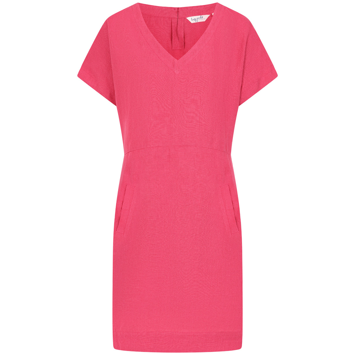 LJ527 - Short Linen Dress - Cherry
