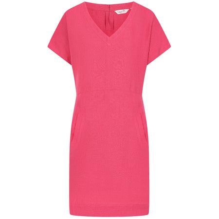 LJ527 - Short Linen Dress - Cherry