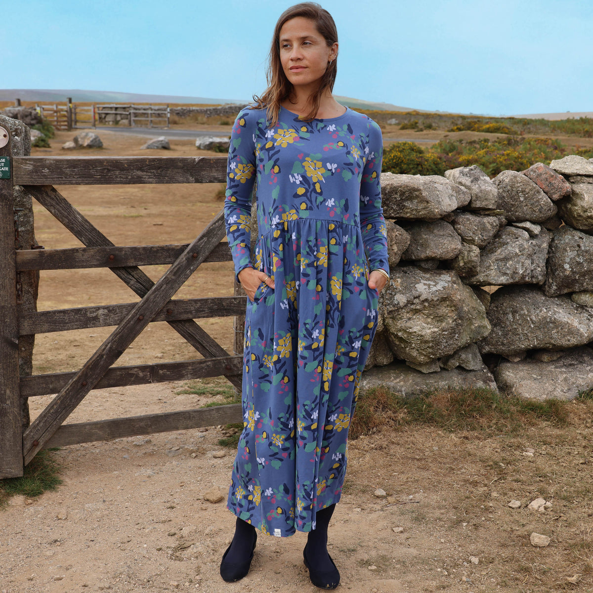 LJ535 - Printed Maxi Dress - Abstract Twilight