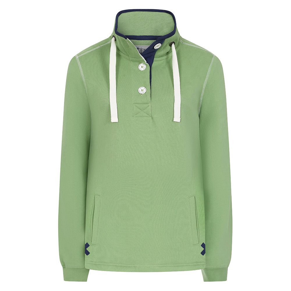 LJ5 - Ladies Button Neck Sweatshirt - Grass