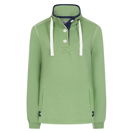 LJ5 - Ladies Button Neck Sweatshirt - Grass