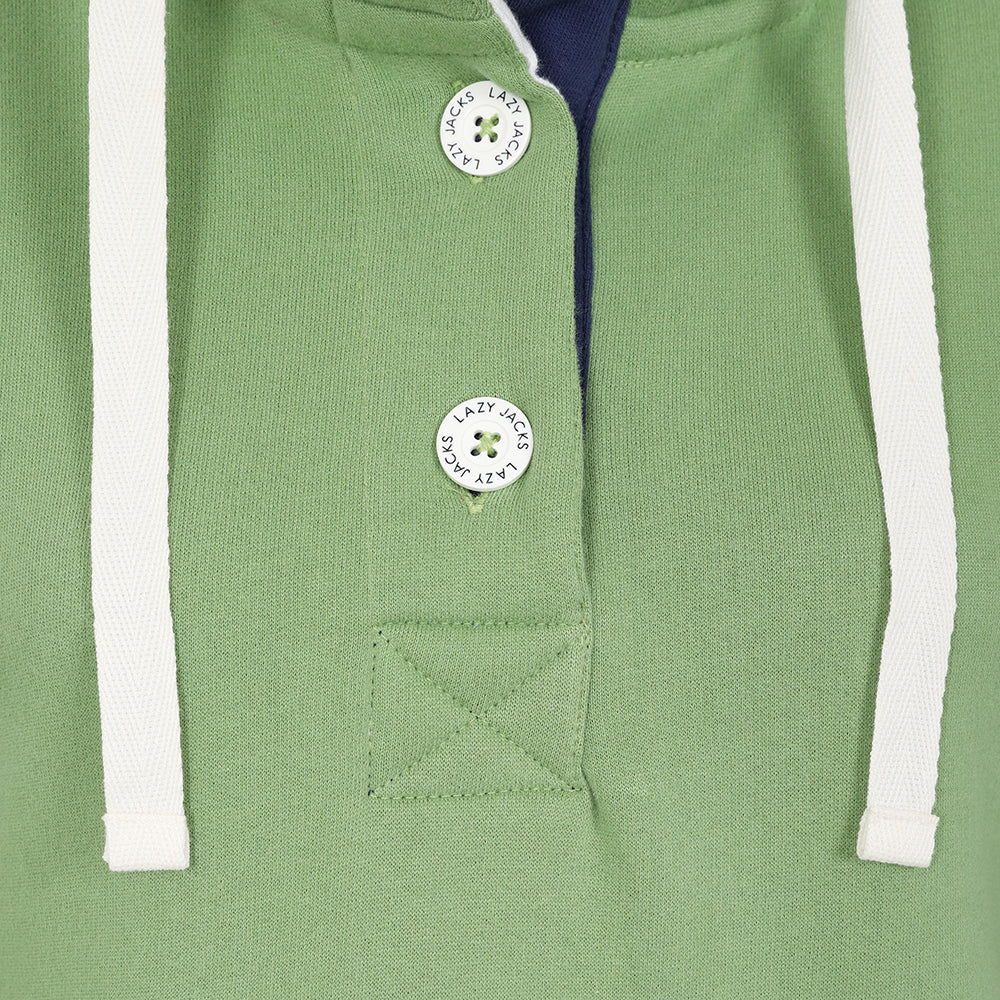 LJ5 - Ladies Button Neck Sweatshirt - Grass