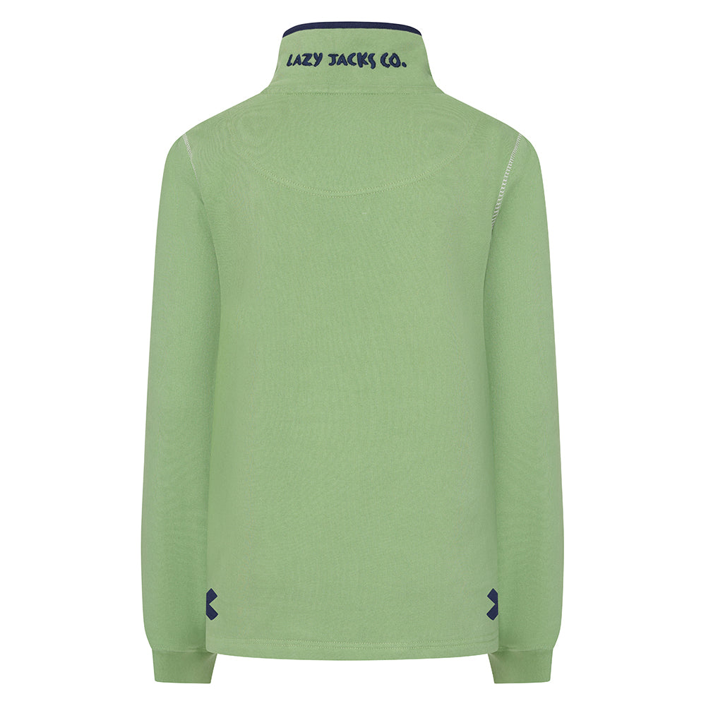 LJ5 - Ladies Button Neck Sweatshirt - Grass