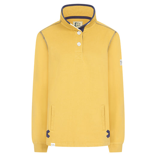 LJ5 - Ladies' Button Neck Sweatshirt - Heather