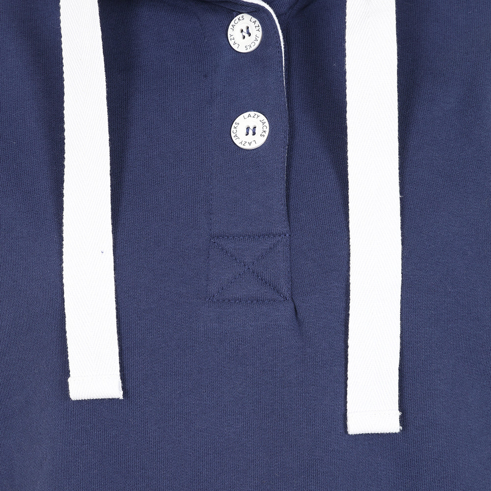 LJ5 - Ladies Button Neck Sweatshirt -  Twilight