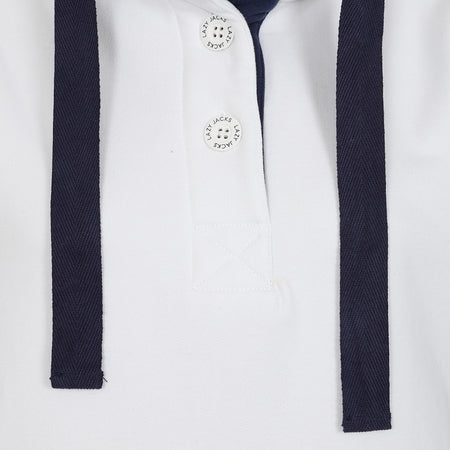 LJ5 - Ladies Button Neck Sweatshirt - White