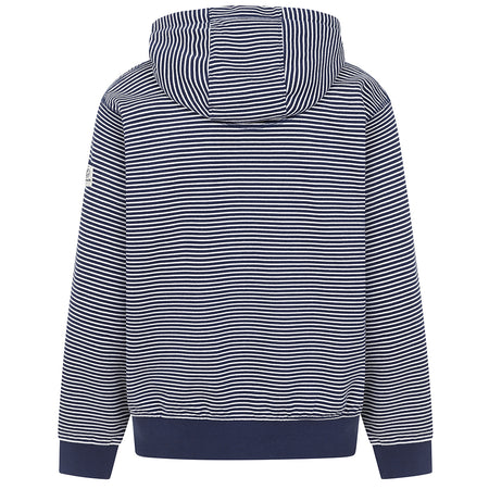 LJ68 - Mens Striped Hooded Zip Thru Sweatshirt - Marine