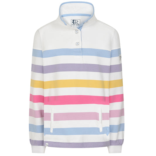 LJ6 - Ladies Button Neck Sweatshirt - Pastel