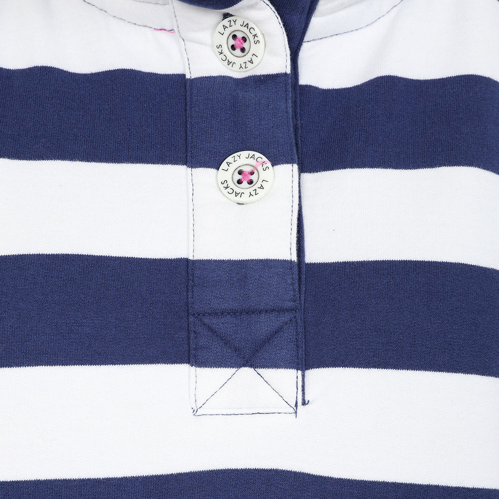 LJ6 - Ladies Button Neck Sweatshirt - Twilight