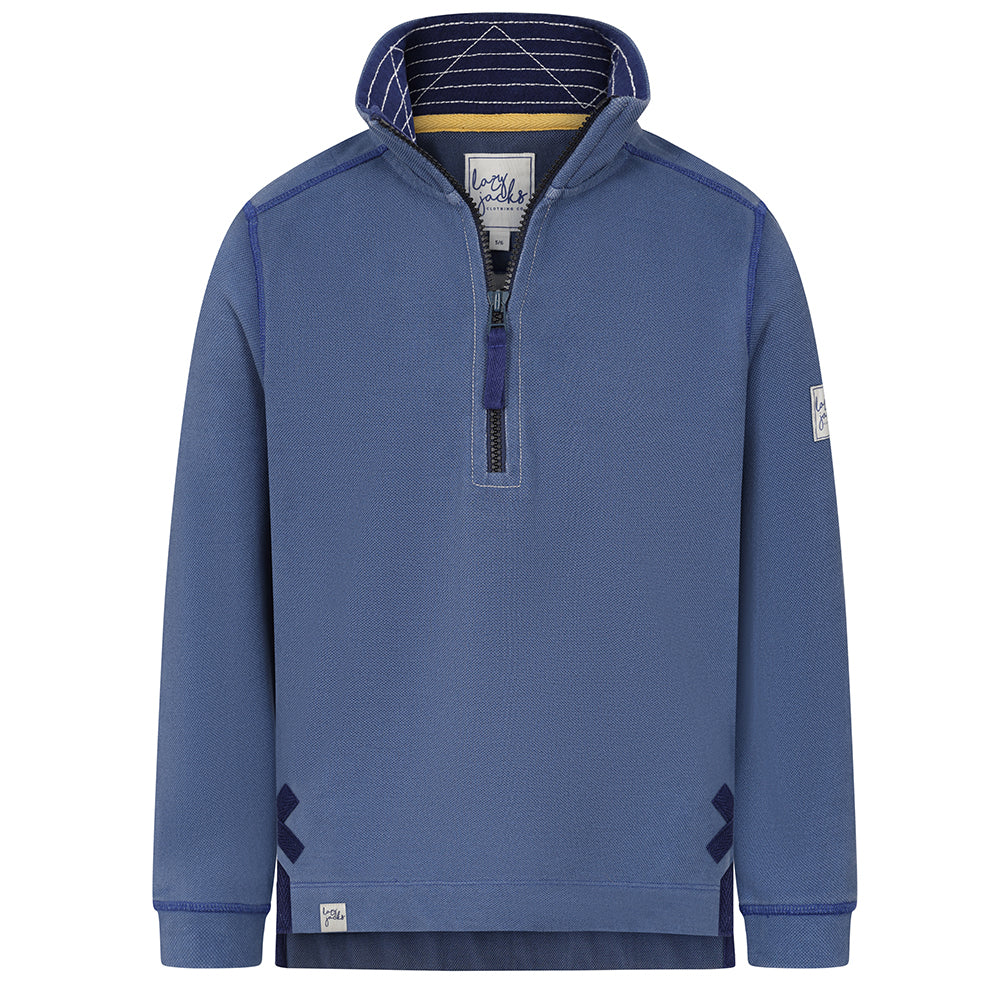 LJ700C - Boys Pique 1/4 Zip Sweatshirt - Denim