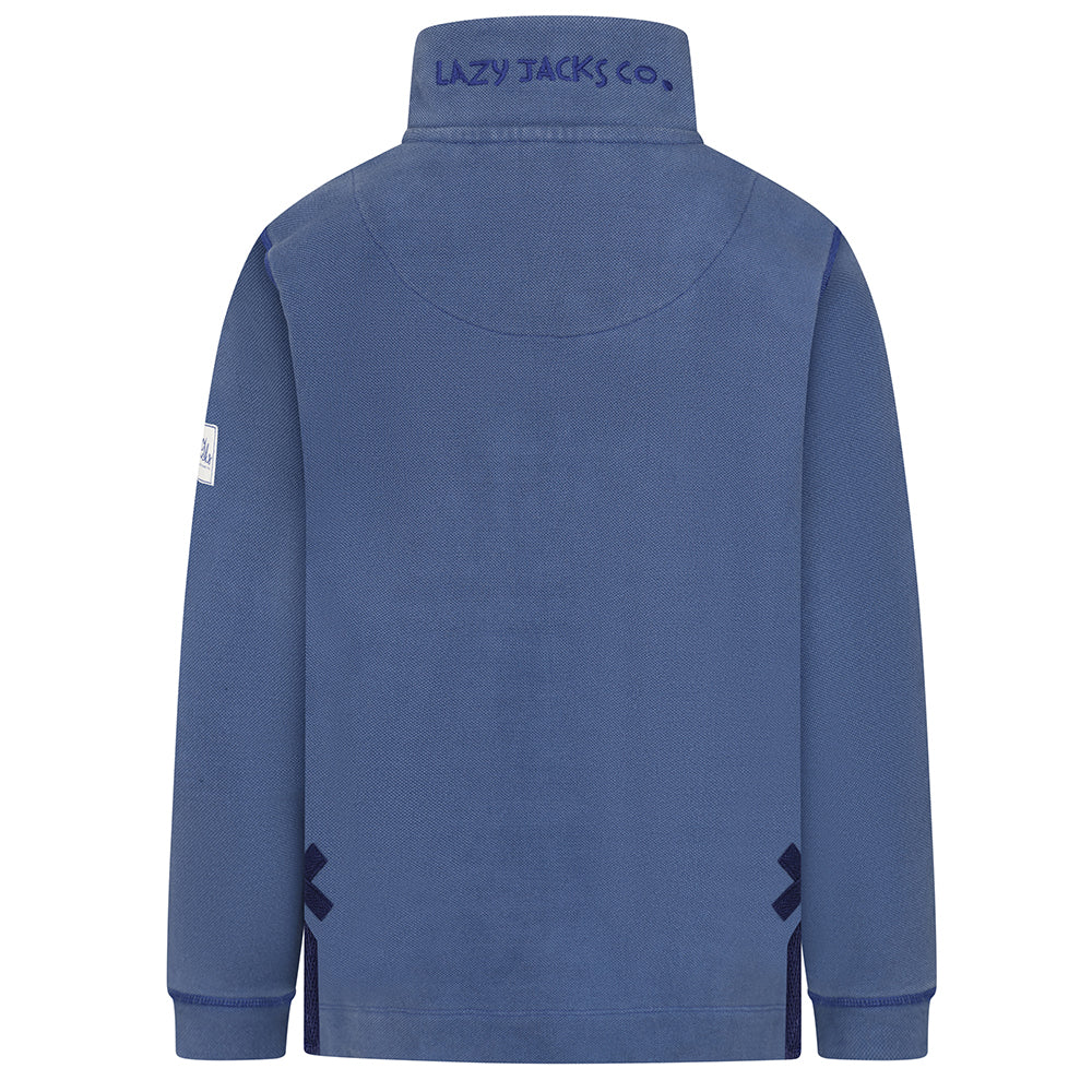 LJ700C - Boys Pique 1/4 Zip Sweatshirt - Denim