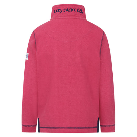LJ700C - Boys Pique 1/4 Zip Sweatshirt - Rouge