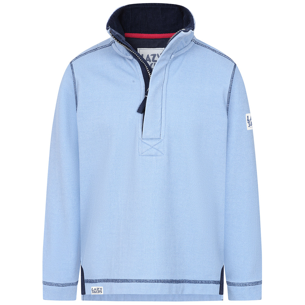 LJ700C - Boys Pique 1/4 zip Sweatshirt - Sky